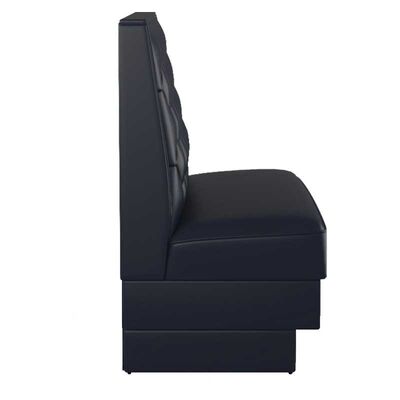 Custom Restaurant Furniture Button Tufted Black Commercial Booth Seathing