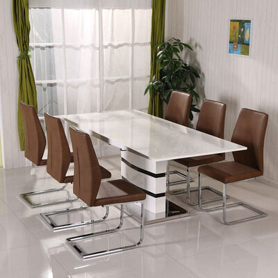 MDF Extendable Dining Table Set 6 / 8 Seat For Modern Apartment