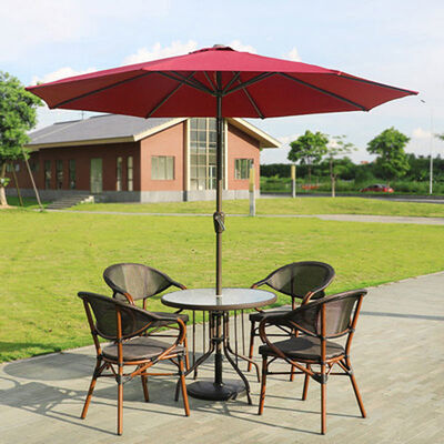 Woven Black Stackable Outdoor Dining Chairs Mesh Frame Aluminum Restaurant 83cm