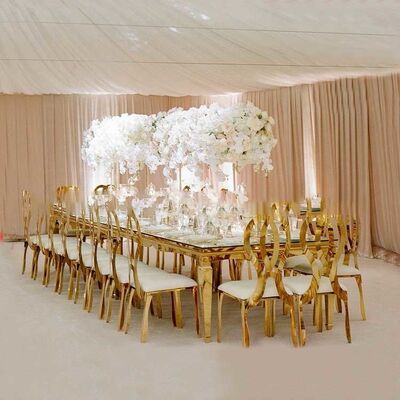 10 Foot Stainless Steel Banquet Table 2x6 2x4 Hotel Event Golden