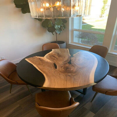 Epoxy Resin Dining Table And Chairs Oak Oval Luxury Dining Room Tables And Chairs Walnut Slab