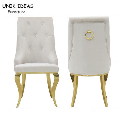 Harga yang bagus Elegant Nordic Velvet Dining Chair Optional Luxury Stainless Steel on line