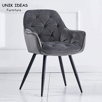 Harga yang bagus Luxury Colorful Nordic Dining Chair Sets Button Padded Accent Armchair on line