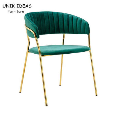 Harga bagus Fannel Velvet Round Back Chairs Iron Stylish Steel With Arms 50*55*80cm on line