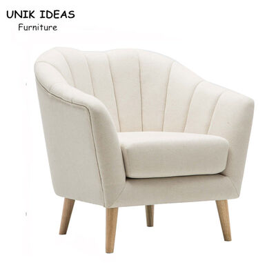 Harga bagus Comfortable Fabric Single Seater Armchair KD Rubber Luxury Wooden on line