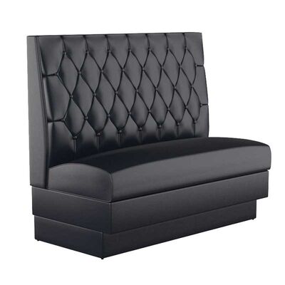 Harga bagus Custom Restaurant Furniture Button Tufted Black Commercial Booth Seathing on line