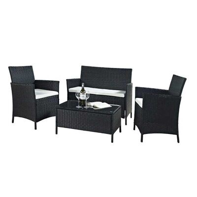 Harga yang bagus 4 Pieces Rattan Wicker Outdoor Furniture Sofa Patio Set With Cushion on line