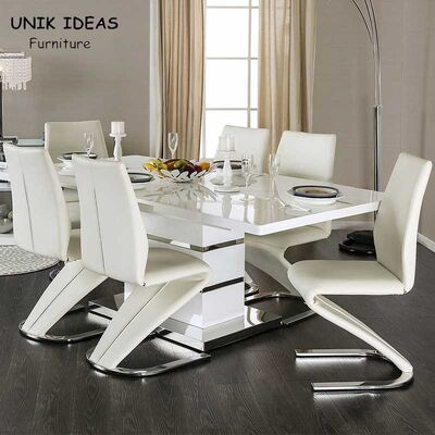 Harga bagus MDF Extendable Dining Table Set 6 / 8 Seat For Modern Apartment on line