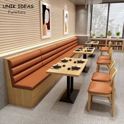 Harga yang bagus Modern Restaurant Fast Food Wood Booth Seating Commercial Canteen Furniture on line