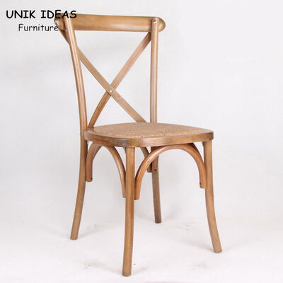 Harga yang bagus Stackable Wedding Banquet Chairs Bent Wood Oak X Back Beech Solid Wood on line