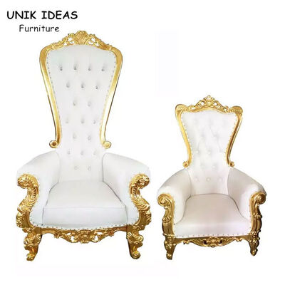 Harga yang bagus Royal High Back King Throne Chairs Wedding Rental Bride And Groom Sofa Chair on line