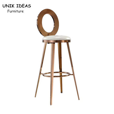 Harga yang bagus Modern Wedding High Bar Chair Stainless Steel Counter O Back Gold Bar Stool on line