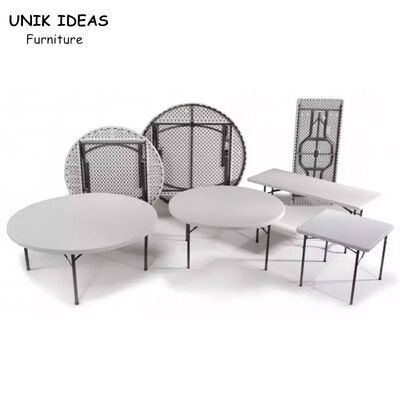 Harga yang bagus 5ft HDPE Plastic Round Table Foldable Portable For Outdoor Party Event on line