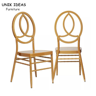 Harga yang bagus Hotel Furniture High Quality Metal Gold Dining Stacking Phoenix Chairs For Event on line