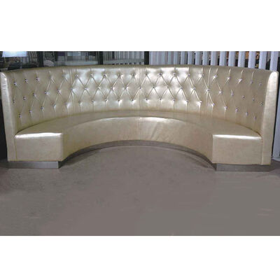 Harga bagus Custom Kulit Kayu Hotel Restoran Bentuk U Setengah Bundar melengkung Sofa Booth on line