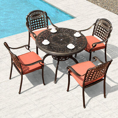 Harga bagus Patio Furniture Outdoor Leisure Balkon Taman Metal Meja dan Kursi Set untuk Cafe dan Dining on line