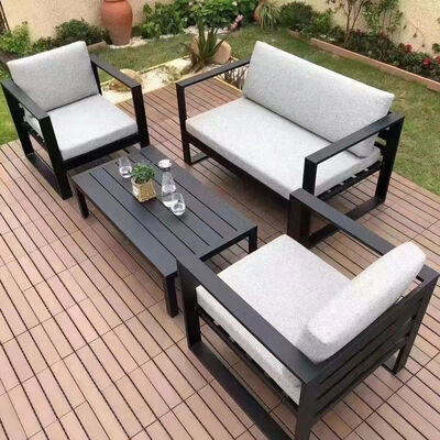 Harga bagus Desain Sederhana Meja Luar Ruangan Dan Set Sofa Patio Furniture Lounge Set Taman Kerangka Aluminium Bagian on line