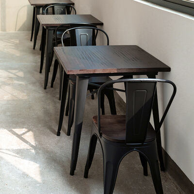 Harga yang bagus Restaurant Furniture Fast Food Coffee Loft Iron Wooden Dining Table for Restaurant Furniture Sets on line