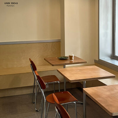 Harga yang bagus Milk Tea Shop Wooden Table and Chairs Living Room Metal Dining Table and Chairs Restaurant Furniture Wooden Furniture Set on line