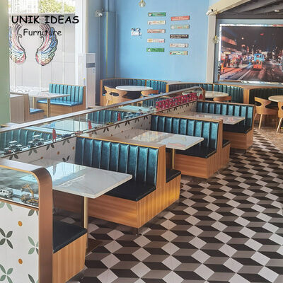Harga bagus Furniture Sets Sofa Booth Seating Cafe Fast Food Desain dan Meja Grosir Set Restoran on line