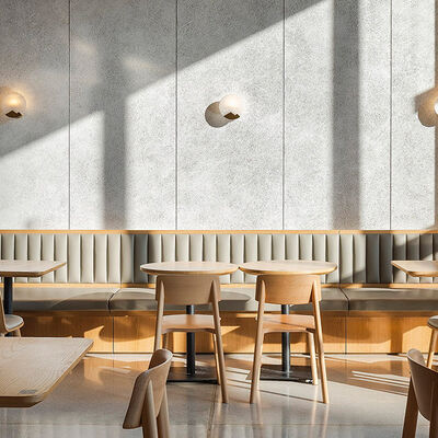 Harga bagus Baru Datang Restoran Komersial Sofa Kain Kulit Kayu Booth untuk Toko Kopi on line