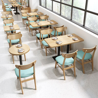 Harga yang bagus Modern Restaurant Dining Table and Chairs Sets Solid Wood Coffee Crisps Chair Many Options on line