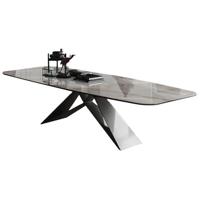 Harga yang bagus 150cm Luxury Dining Table And Chairs Gray Marble Dining Table Set For 2 4 5 6 on line