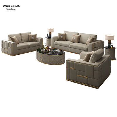 Harga yang bagus Modular Couch For Small Spaces 6 Seater Genuine Leather Sectional Sofa 3 Piece on line
