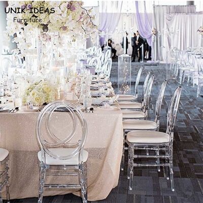 Harga bagus Resin Napoleon Chair Wedding White Black Banquet Phoenix Clear 40x43x92cm on line