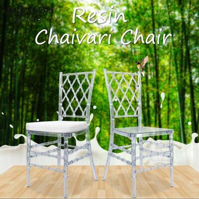 Harga bagus Bride Groom Resin Wedding Banquet Chairs Stackable Chiavari Diamond Crystal 40x40x92cm on line