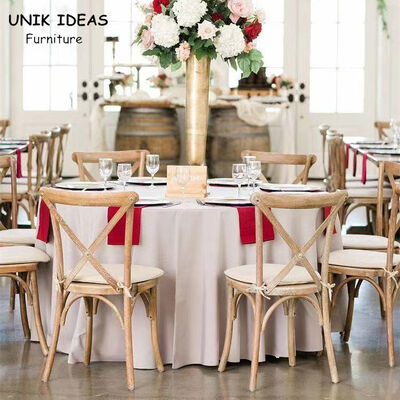 Harga bagus Wooden Crossback Chairs Wedding Hire Furniture Royal Fancy 42.5x43x88cm on line