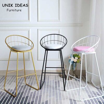 Harga yang bagus Nordic Cafe Bar Stools Height For 36 Inch Counter Velvet Tall Gold Metal on line