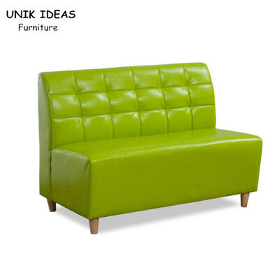 Harga bagus Restaurant Leather Booth Seating Kitchen Dining Bench Comfortable Green on line