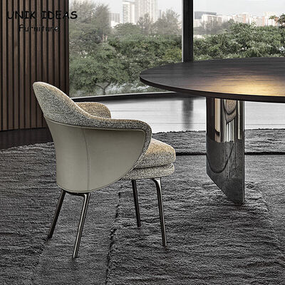 Harga yang bagus Euro Nordic Dining Chairs Scandinavian Style Dining Set Villa Living Room Steel Fabric Arm on line