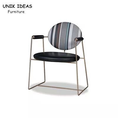 Harga yang bagus Stainless Steel Metal Frame Dining Chairs With Arms Minimalist 66x57x83cm on line
