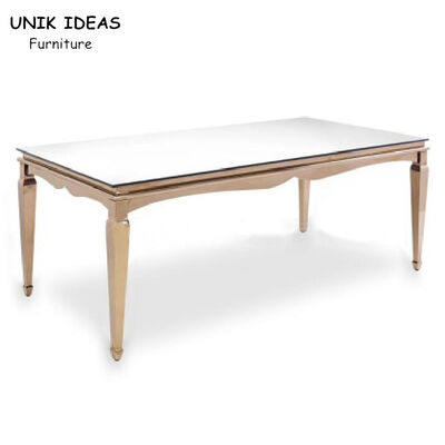 Harga bagus 10 Foot Stainless Steel Banquet Table 2x6 2x4 Hotel Event Golden on line