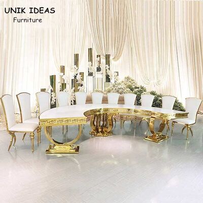Harga bagus 48 Inch 6 X 30 MDF Church Banquet Tables Half Moon Shape Top Luxury Steel on line
