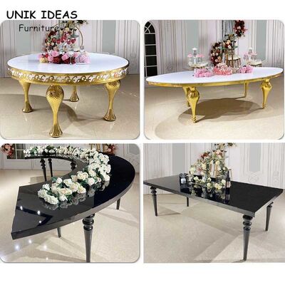 Harga bagus 5 Foot 4 Foot Folding Banquet Table Chairs Wedding Stainless Steel on line