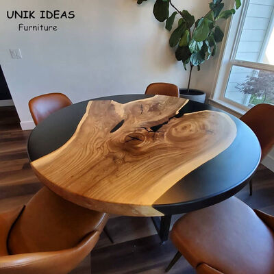 Harga yang bagus Epoxy Resin Dining Table And Chairs Oak Oval Luxury Dining Room Tables And Chairs Walnut Slab on line