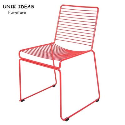 Harga bagus White Black Metal Wire Dining Chairs Set Of 4 Cafe Restaurant 51x53.5x78cm on line