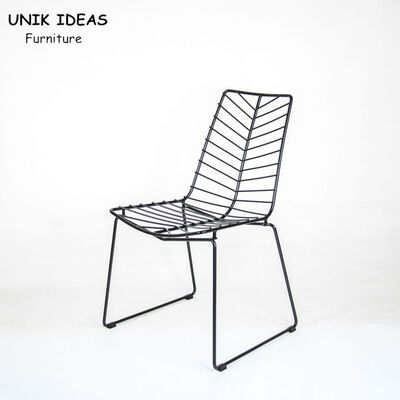 Harga yang bagus Leaf Shaped Wire Mesh Dining Chairs Stacking Diamond Seat Cushion Unikideas on line