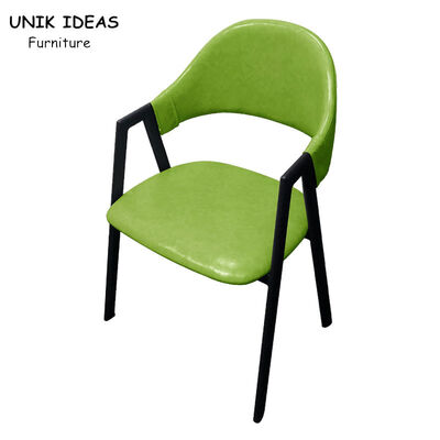 Harga yang bagus A Shaped Metal Frame Dining Chairs With Arms Minimalist Iron Green Yellow Grey on line