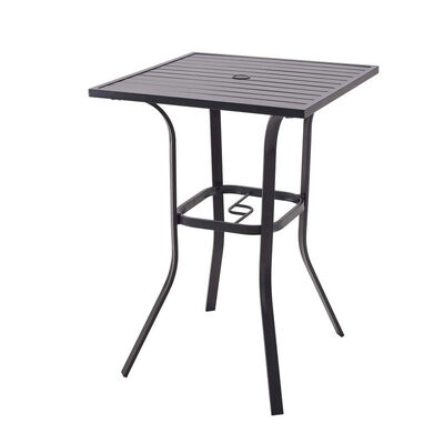 Harga yang bagus Metal Bistro Table Bar Height Outdoor Square With Umbrella Holes on line