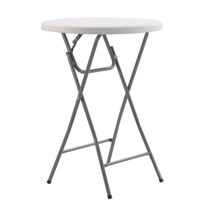 Harga yang bagus HDPE Plastic Folding Bar Height Bistro Table Portable Round For Party Event Cocktail on line