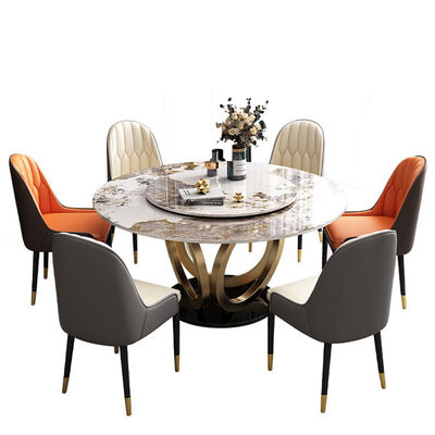 Harga yang bagus High Level Dining Table Set 6 Chairs With Rotating Centre Hotel Table on line