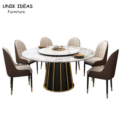 Harga yang bagus Nordic Luxury Dining Table And Chairs 6 Person Round Marble Dining Table Set For 4 8 on line
