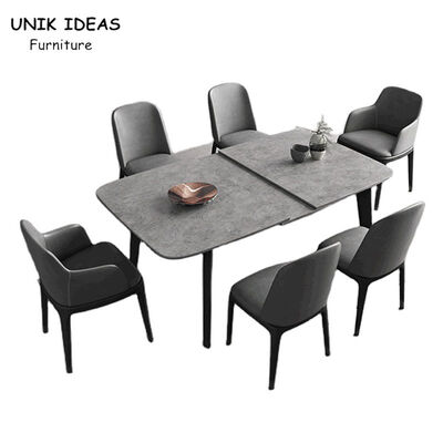 Harga yang bagus 6 7 8 Seater Marble Dining Table And Chairs 130cm 140cm Minimalist Dining Table Set on line